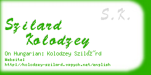 szilard kolodzey business card